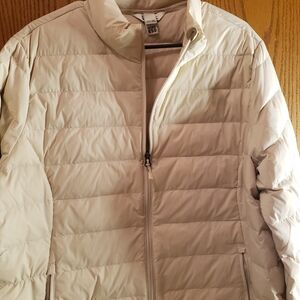 Eddie Bauer Cream Quilted Down Puffer Jacket, UNISEX, SIZE XXL, NEW Without Tags